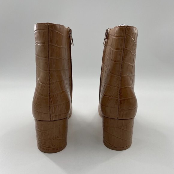Dolce Vita Women’s Bel Booties Cafe Croc Croco Print Leather Tan sz 9 NEW IN BOX - Picture 8 of 8